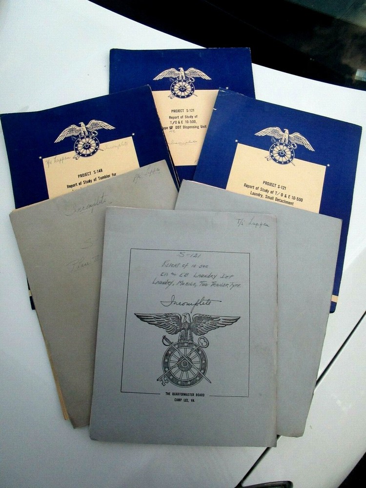1945 WWII Army Services Forces Project Reports QUARTERMASTER Virginia CAMP LEE