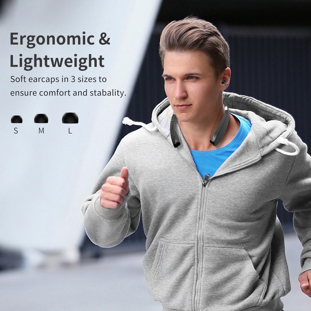 Bluetooth Neckband Headphones, Dpvisn Foldable Wireless Lightweight Neck Head...