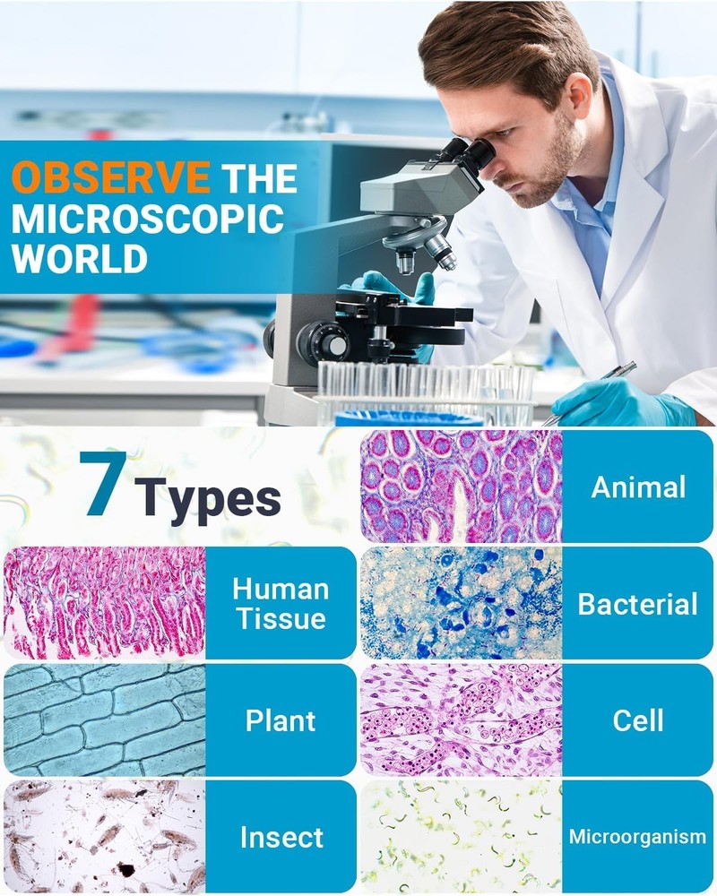 Microscope Slides and Covers Kit – 50 Blank Pre-Cleaned Glass Slides for Micro