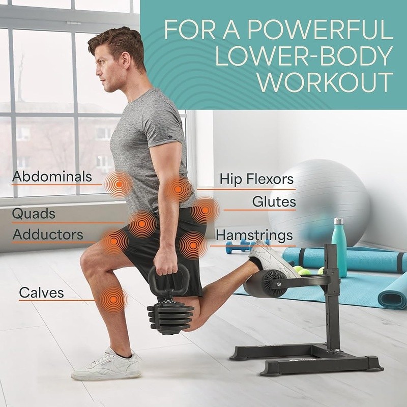 Adjustable Split Squat Stand Heavy-Duty Leg Trainer Home Gym Compact Stability