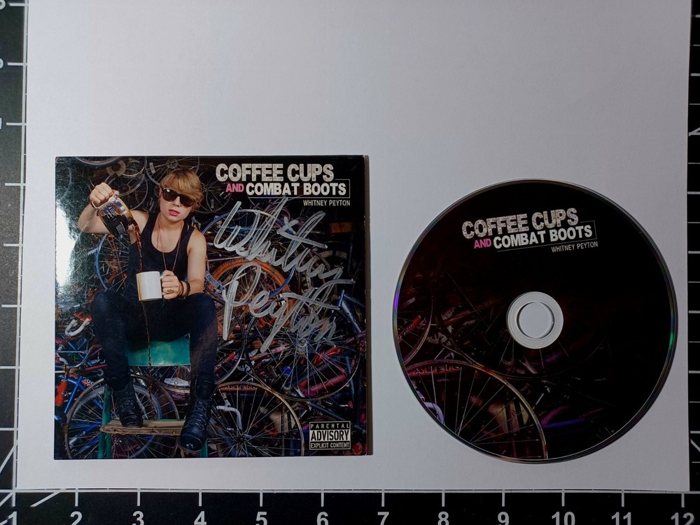 WHITNEY PEYTON COFFEE CUPS AND COMBAT BOOTS Signed CD ALPHA HOWSE Buzz Records