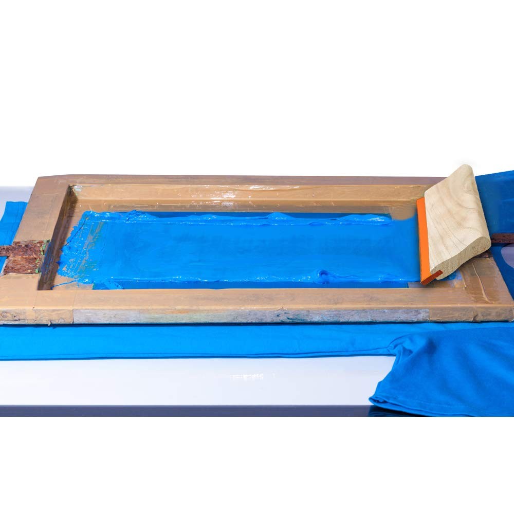 2 Pieces 2 Sizes Screen Printing Squeegee, 75 Durometer Wooden Ink Scraper fo...