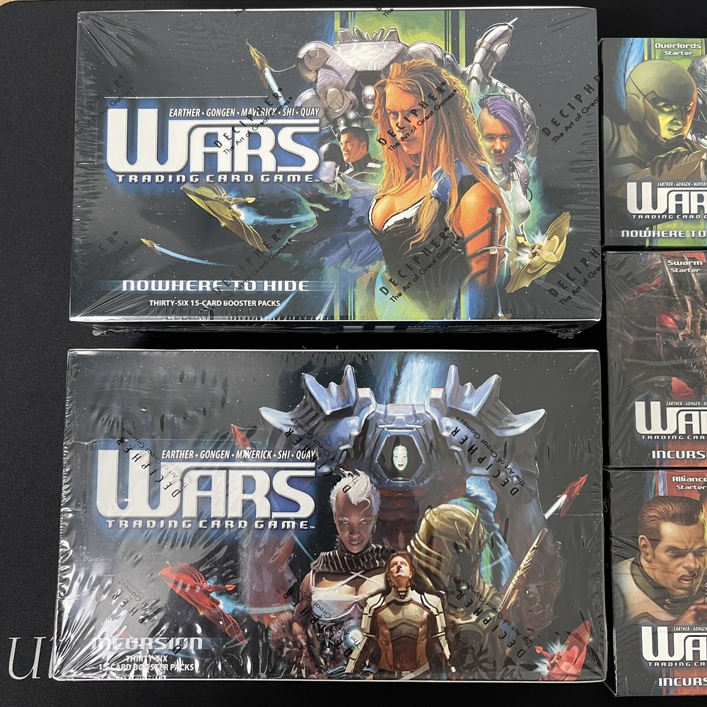 Wars CCG Incursion / Nowhere to Hide Complete Booster Box & Starter Decks Sealed