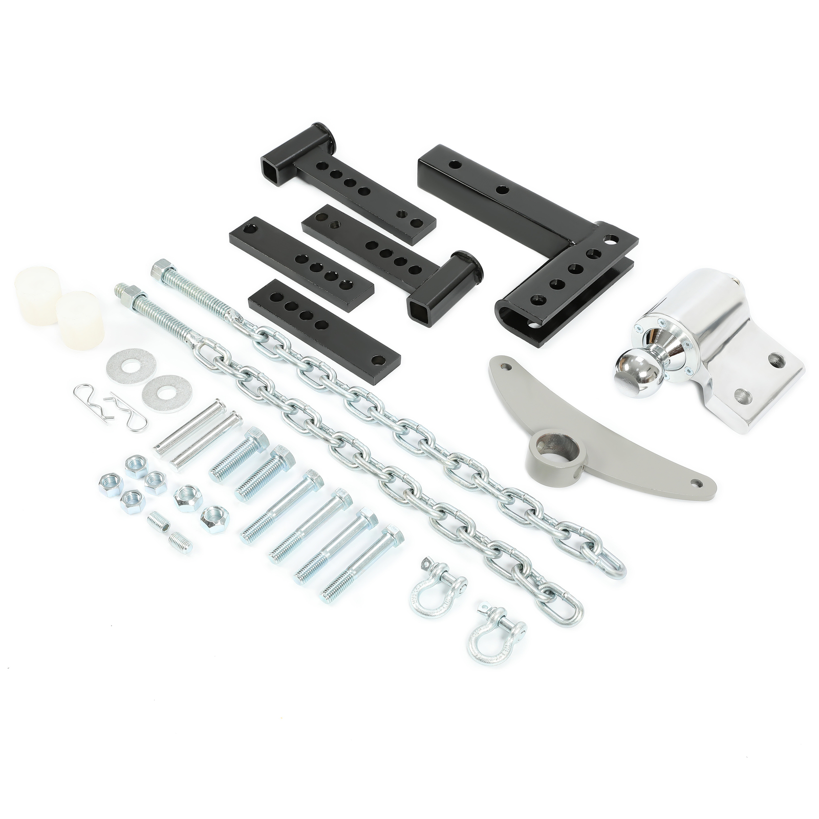 Powder Coated & Chrome Weight Distribution Hitch For 4" drop/rise 2-5/16" ball