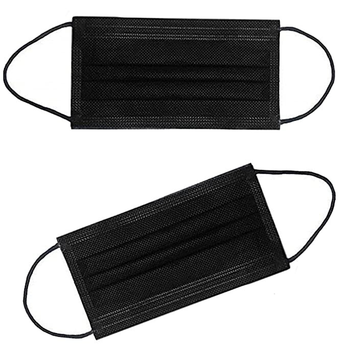 Disposable Face Covering, Face Protective (Black) 50 count