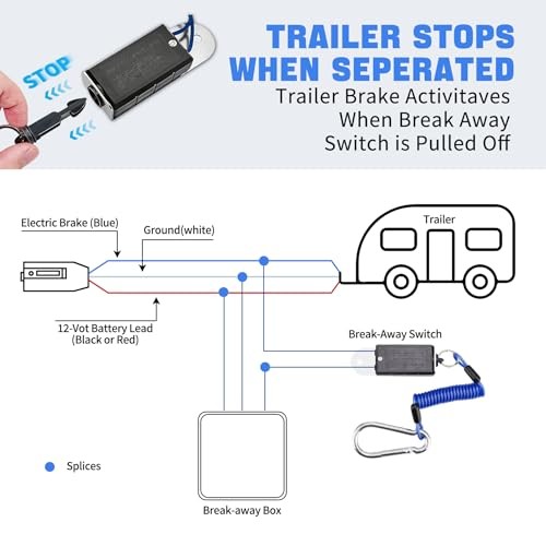 Trailer Breakaway Switch Trailer Emergency Electric Break Switch 12V 4FT