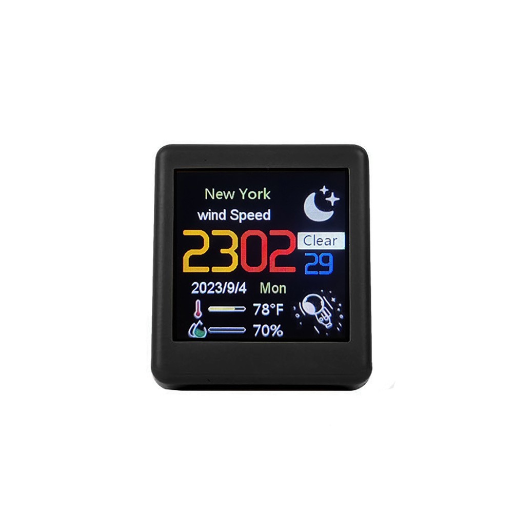 Smart Clock WIFI Weather Clock Screen Temperature&Humidity Desktop Decor Gift