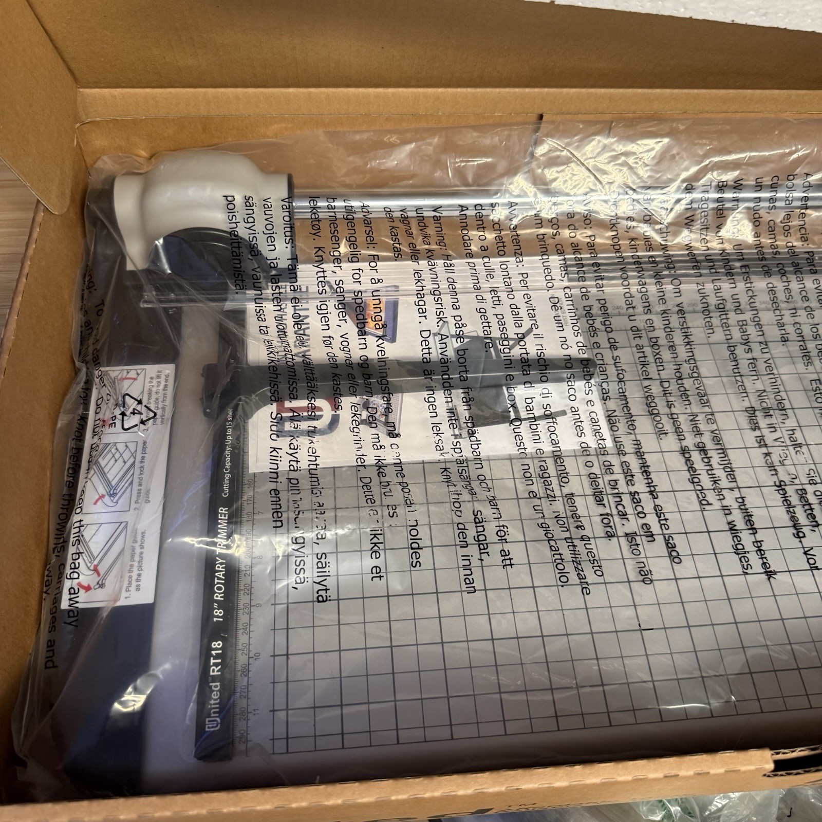 United 18" Rotary Paper Trimmer 15 Sheet Capacity Silver/Black (RT18)