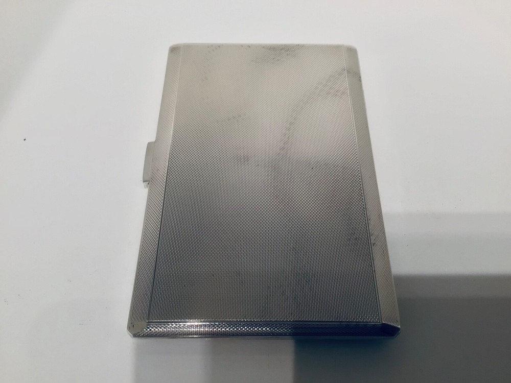 Boxed Heavy Solid Silver Cigarette Case, Birmingham 1974, Garrard & Co 180g