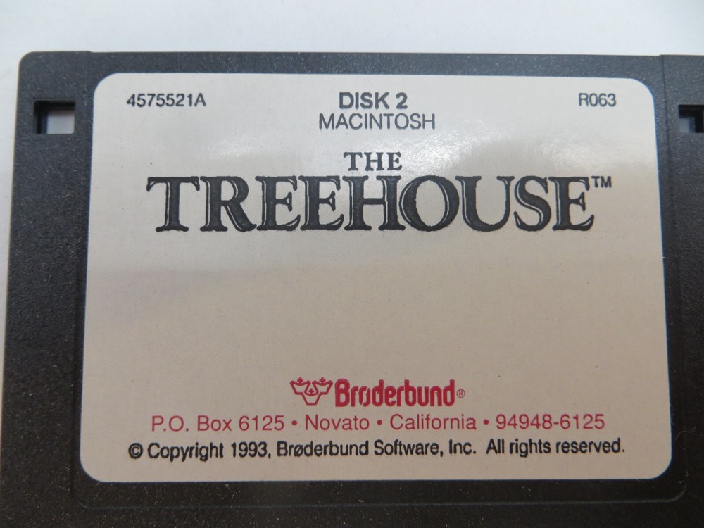 THE TREEHOUSE (MAC, 3.5" Floppy Disk) Broderbund 1992 Computer Software Big Box
