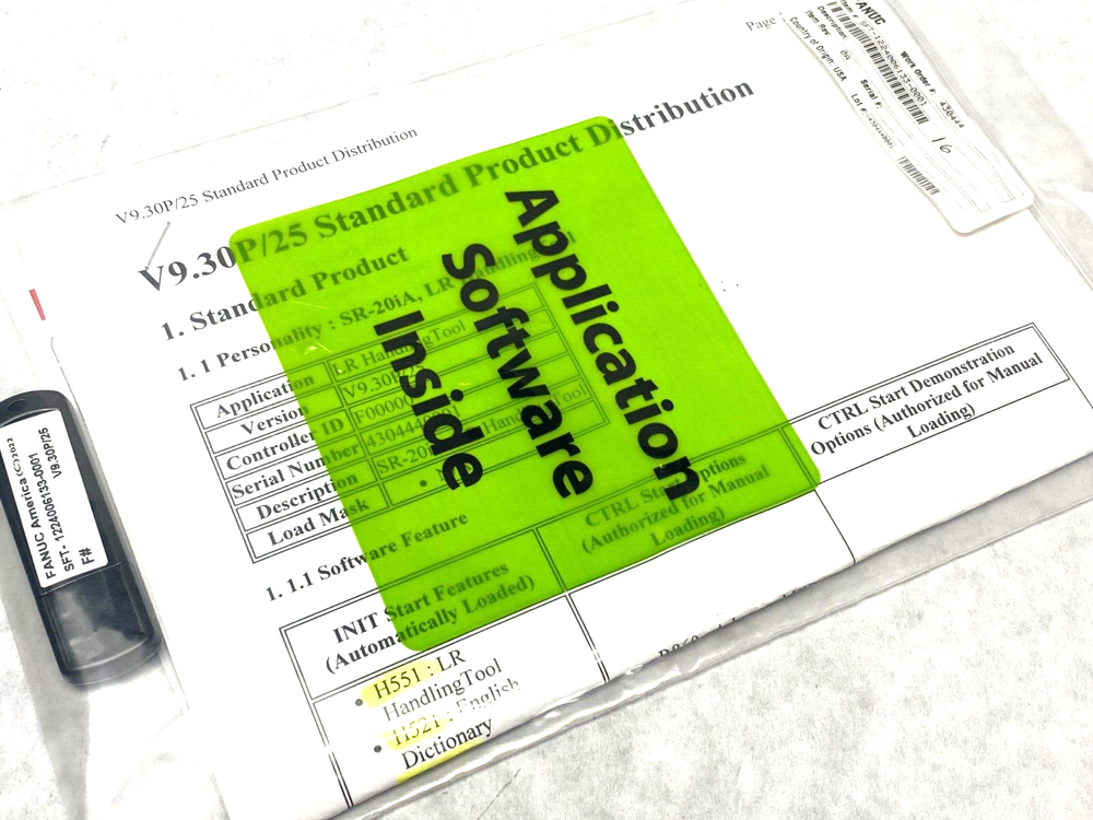 Fanuc SFT-1224006133-0001 Robot Application Software Rev. 0A