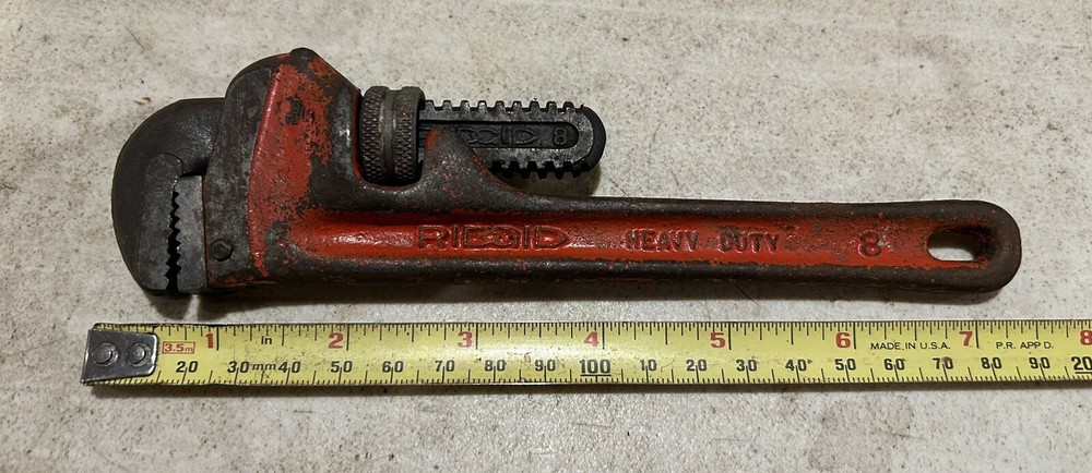 RIDGID 8" HEAVY DUTY PIPE WRENCH RIDGE TOOL ELYRIA, OHIO