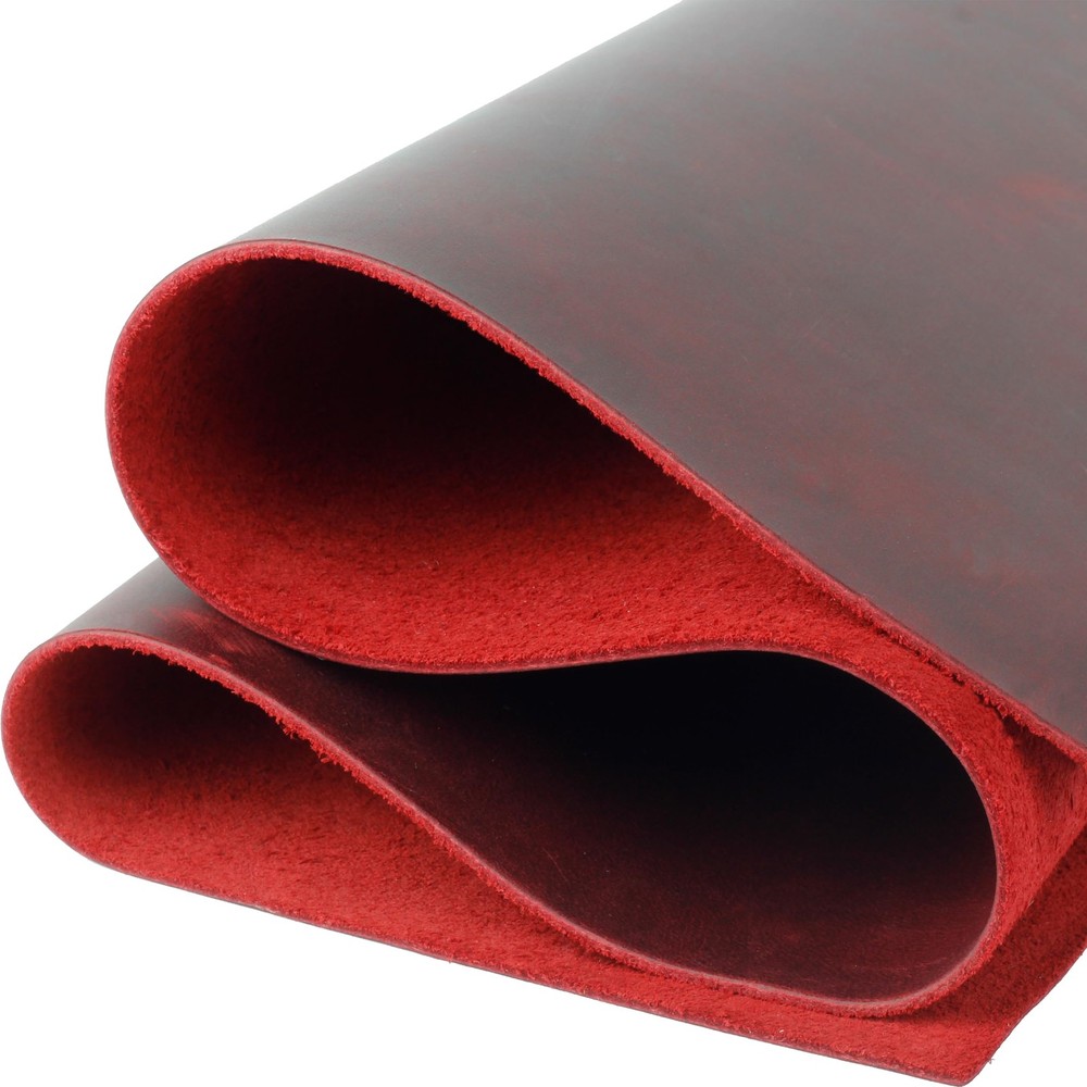 Real Leather Tooling Sheet for Crafting Tools, Wallets - Thick 6"x12", Red