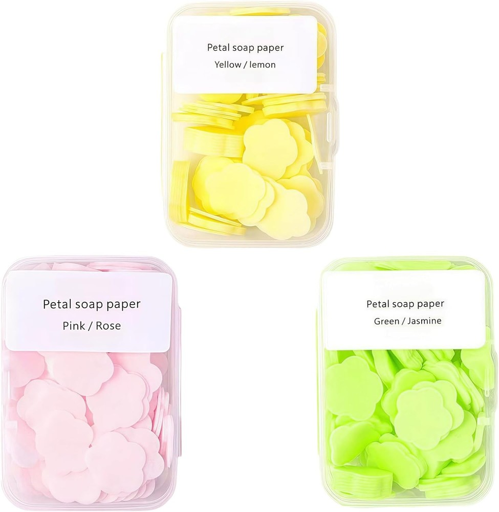 3 Boxes 300Pcs Portable Hand Washing Soap Sheets, Different Scented 1, Mixed