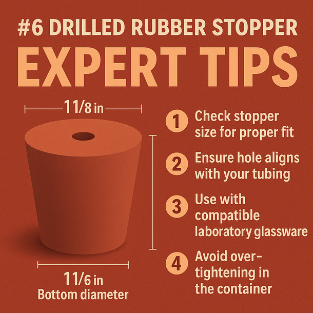 LD Carlson No. 6 Drilled Rubber Stopper