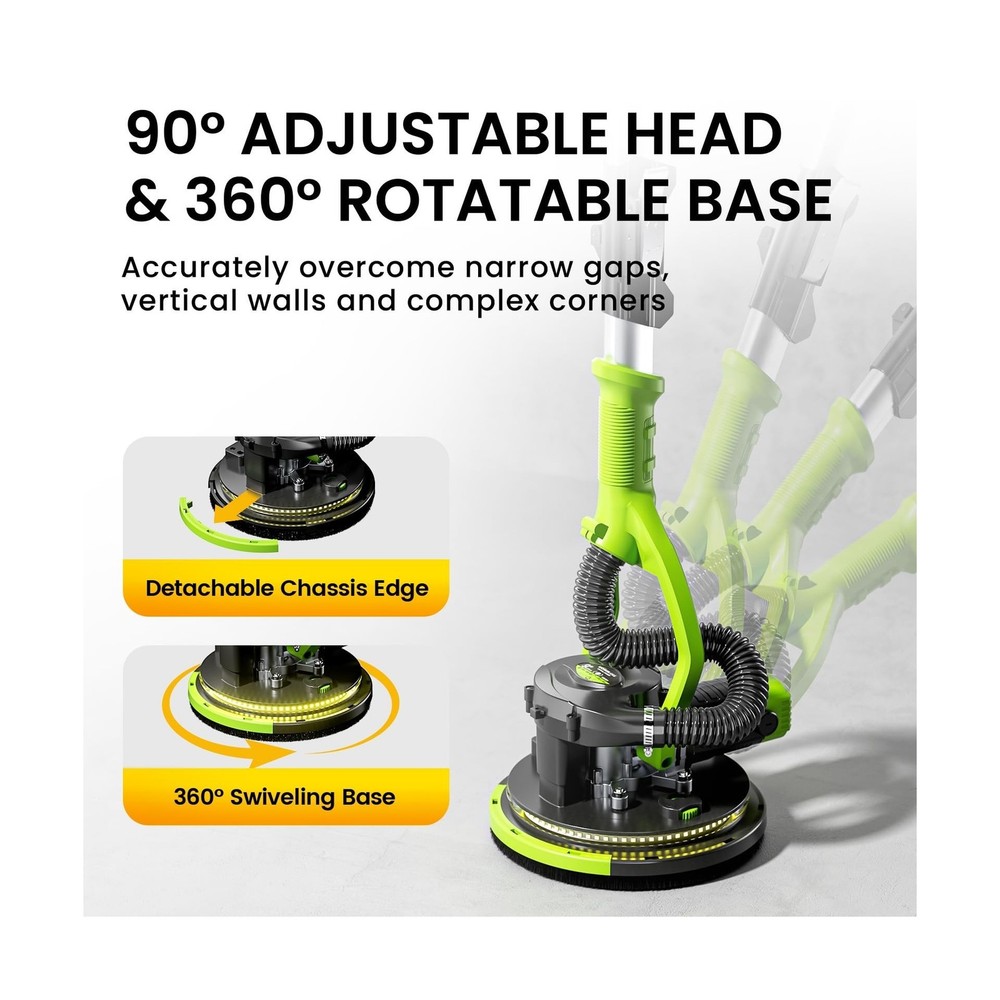 Drywall Sander, 1050W 7.2A Popcorn Ceiling Removal Tool, Automatic Drywall Sa...