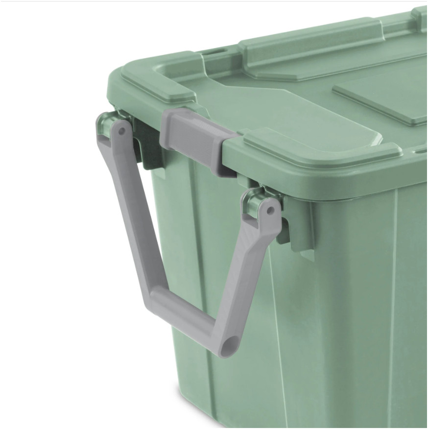 2 Pack Sterilite Extra Large 40 Gallon Plastic Wheeled Storage Bin, Light Green