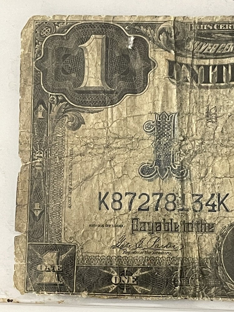 Large Bill 1899 Silver Certificate One Dollar Black Eagle
