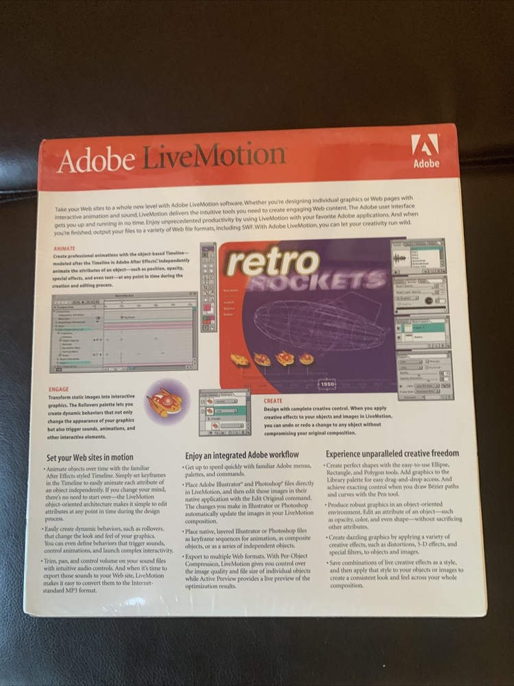 Adobe Live Motion For Macintosh 2000 Factory Sealed Professional Web Graphics