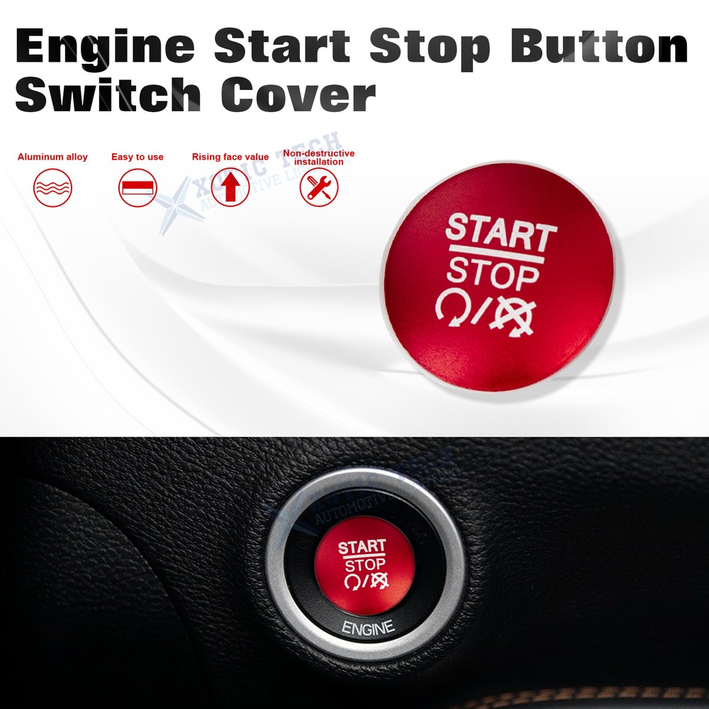 RED Ignition Engine Start Stop Push Button Cover For Dodge Charger Durango Ram