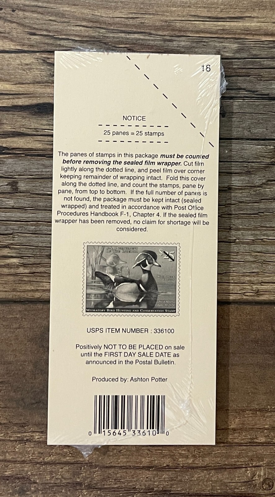 #RW86A 2019 / 2020 - US Federal Duck Stamp - LotP **New From Sealed Pack**