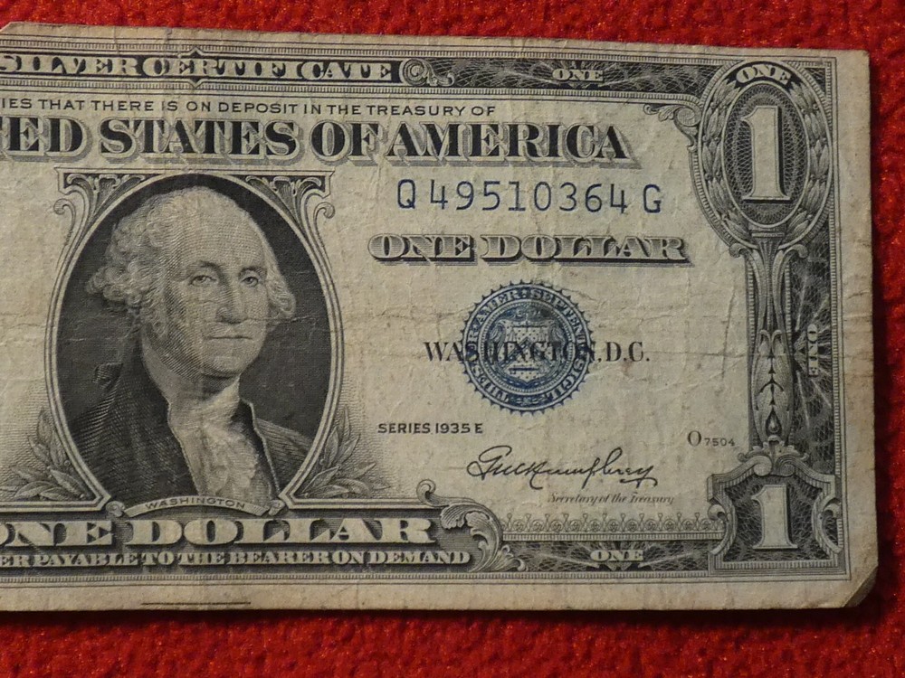 1935 E Silver Certificate $1 One Dollar Bill #3406