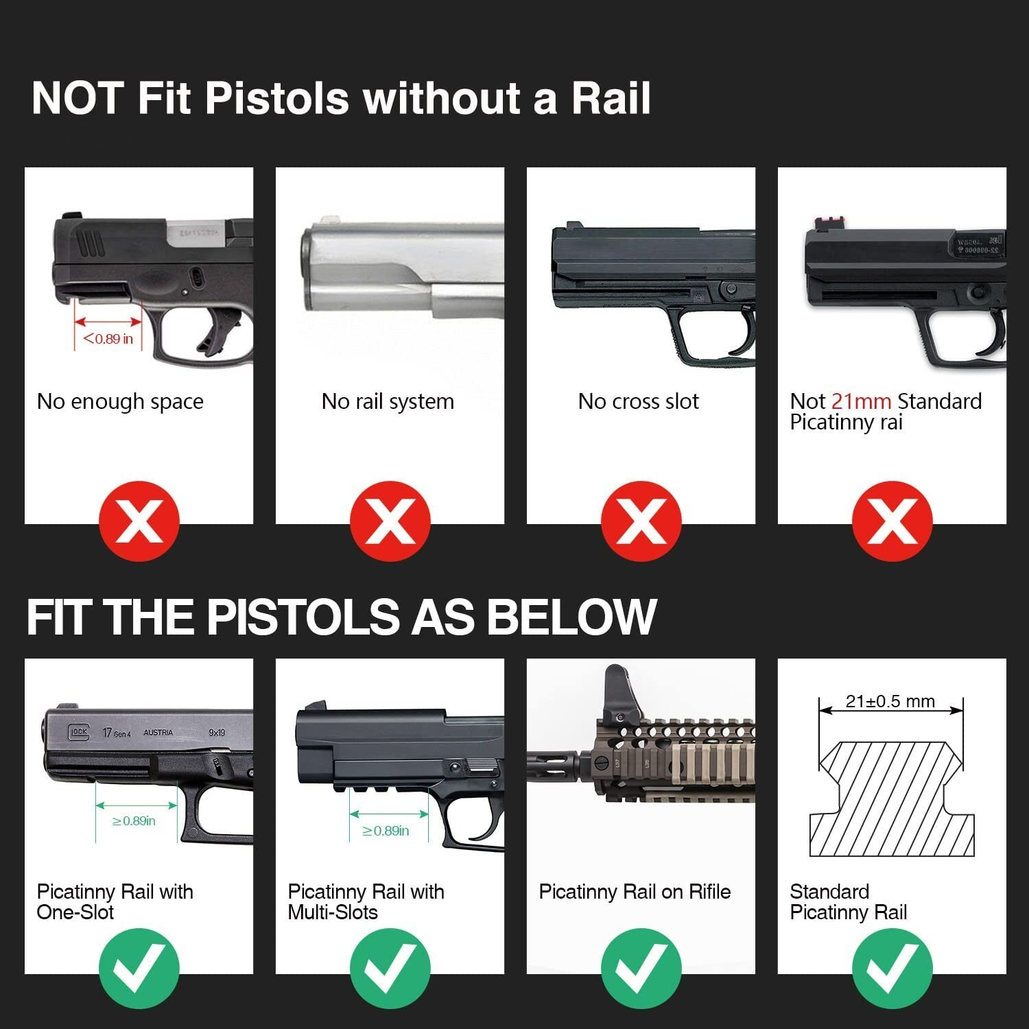 SOLOFISH Green Laser Sight Low Profile Magnetic Rechargeable Picatinny Pistol