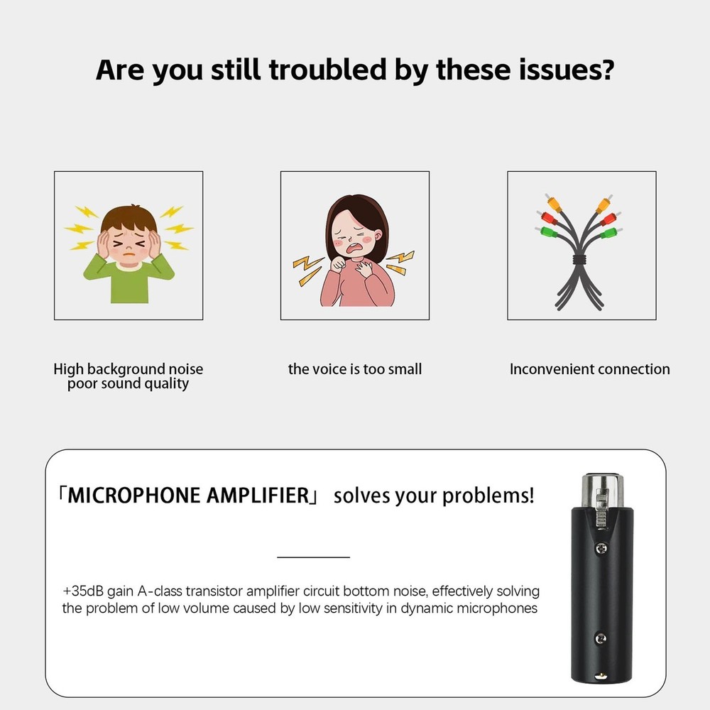 +35dB Microphone Preamp Low Noise For Dynamic Mic 48V Required