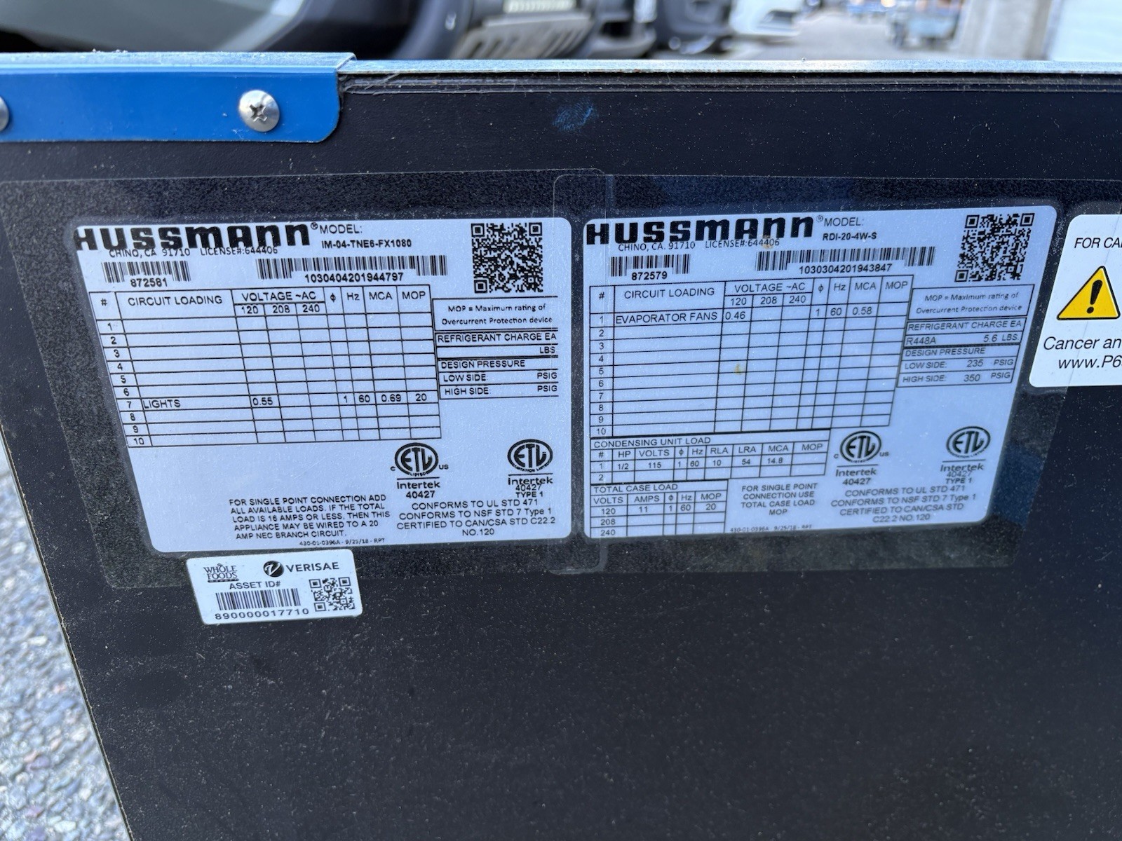 Hussmann Commercial Open Air Reach In Refrigerator Cooler