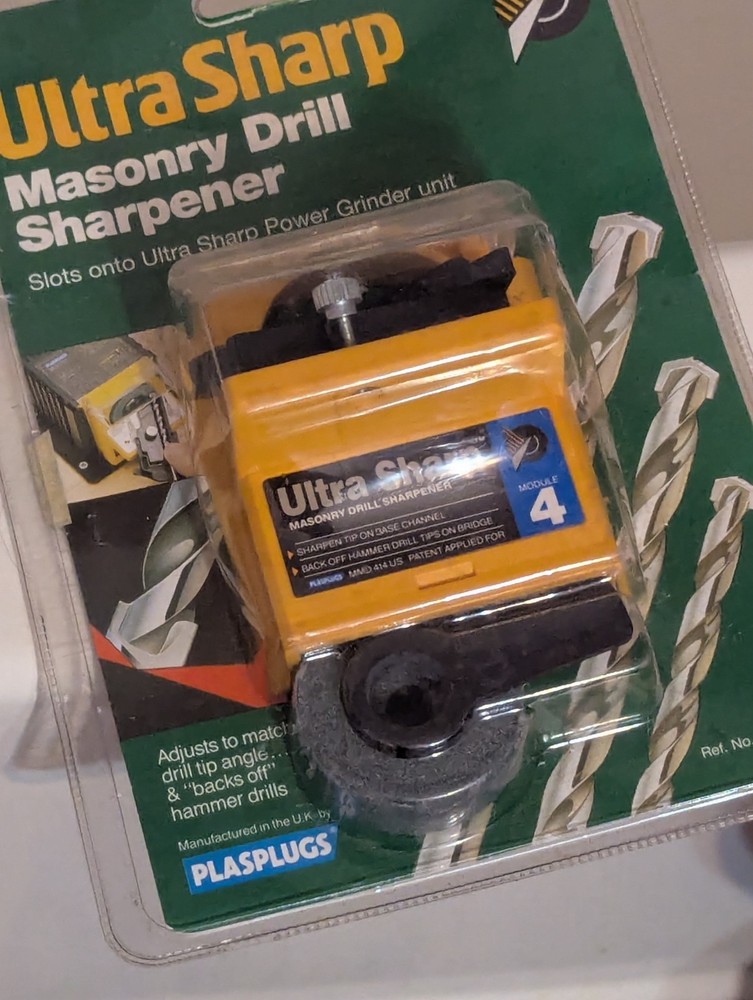 Plasplugs ULTRA Sharp Masonry Drill Bit Sharpener Module 4 Addon To grinder New