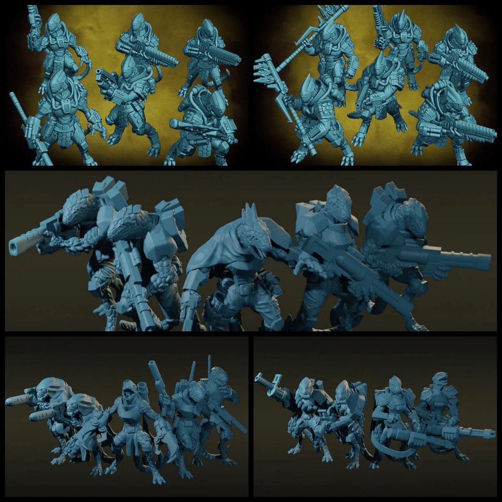Sci Fi Lizardmen Miniature