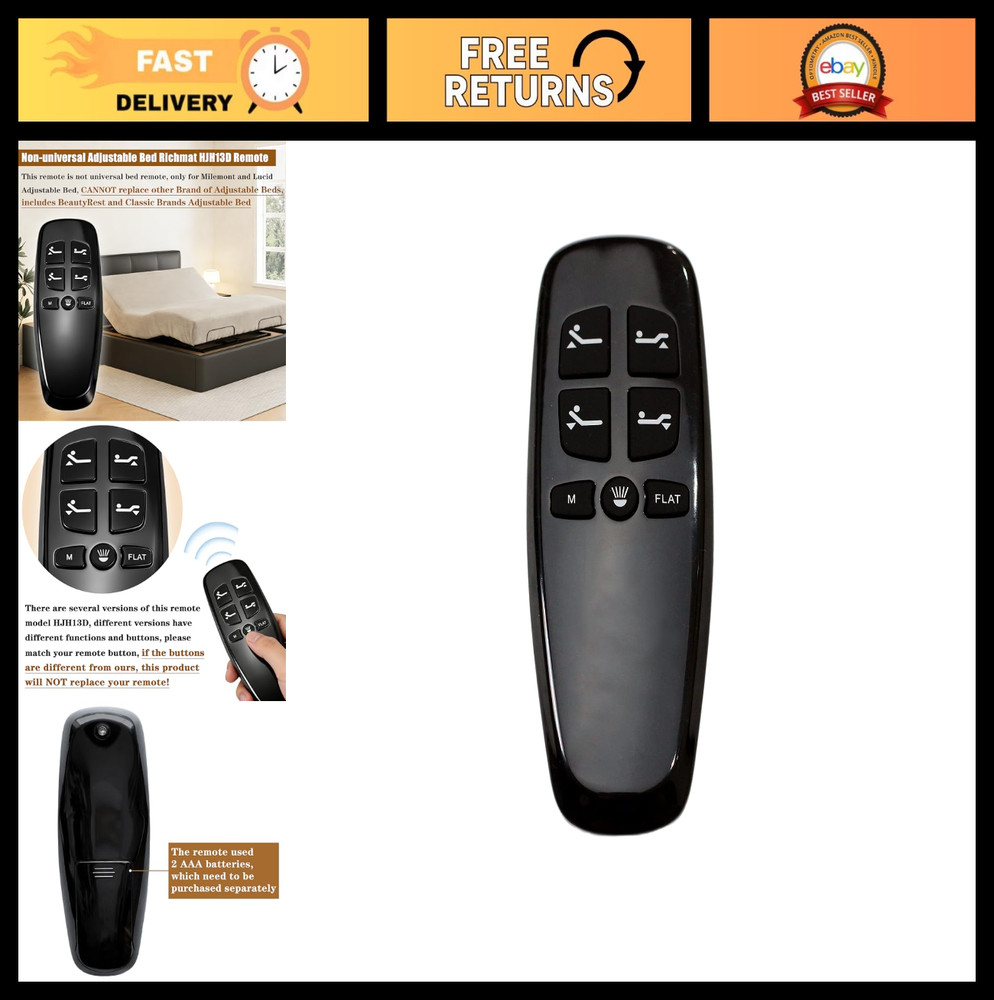 Adjustable Bed Remote Control Replacement, Universal Fit, Non-Universal Design,
