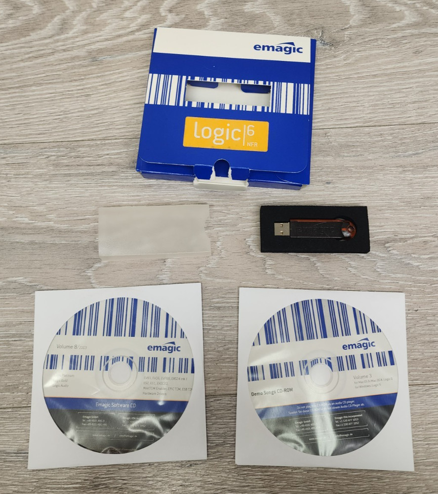Emagic Logic 6 NFR Software Disc Volume 8 & USB Dongle Tested Working READ