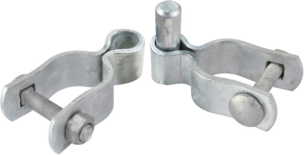 Chain Link Gate Post Hinges - 4 Pair Set, 220 lb Load Capacity, Silver Finish