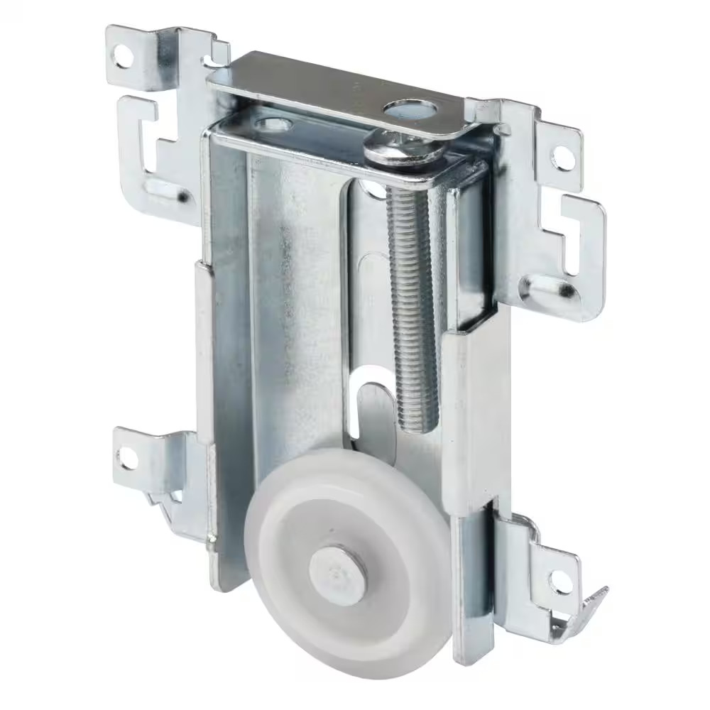 1-7/16 In. Mirror Door Roller Assembly, Nylon Flat Roller, Acme