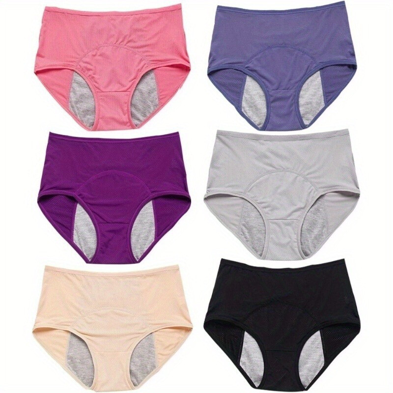 Women 6Pc Leakproof Underwear Incontinence Protective Discreet Leak Proof Pants