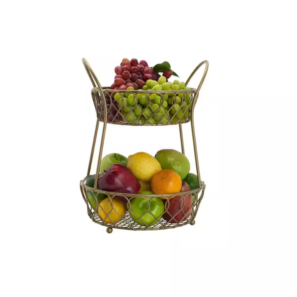 Loop and Lattice 2-Tier round Basket