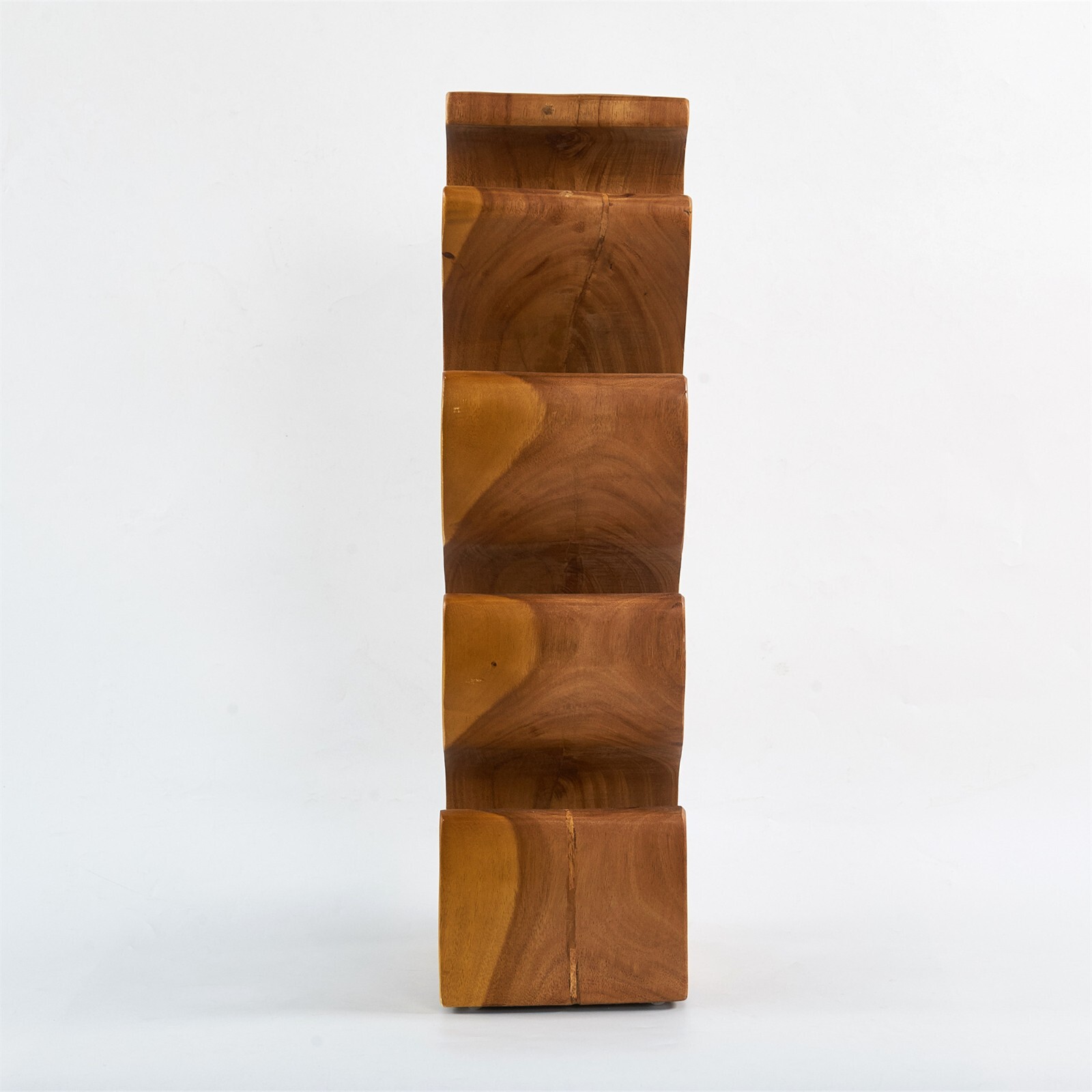 Hand-Carved Suar Wood Tree Shaped Wine Rack Bottle Holder Brown for 6/8/12