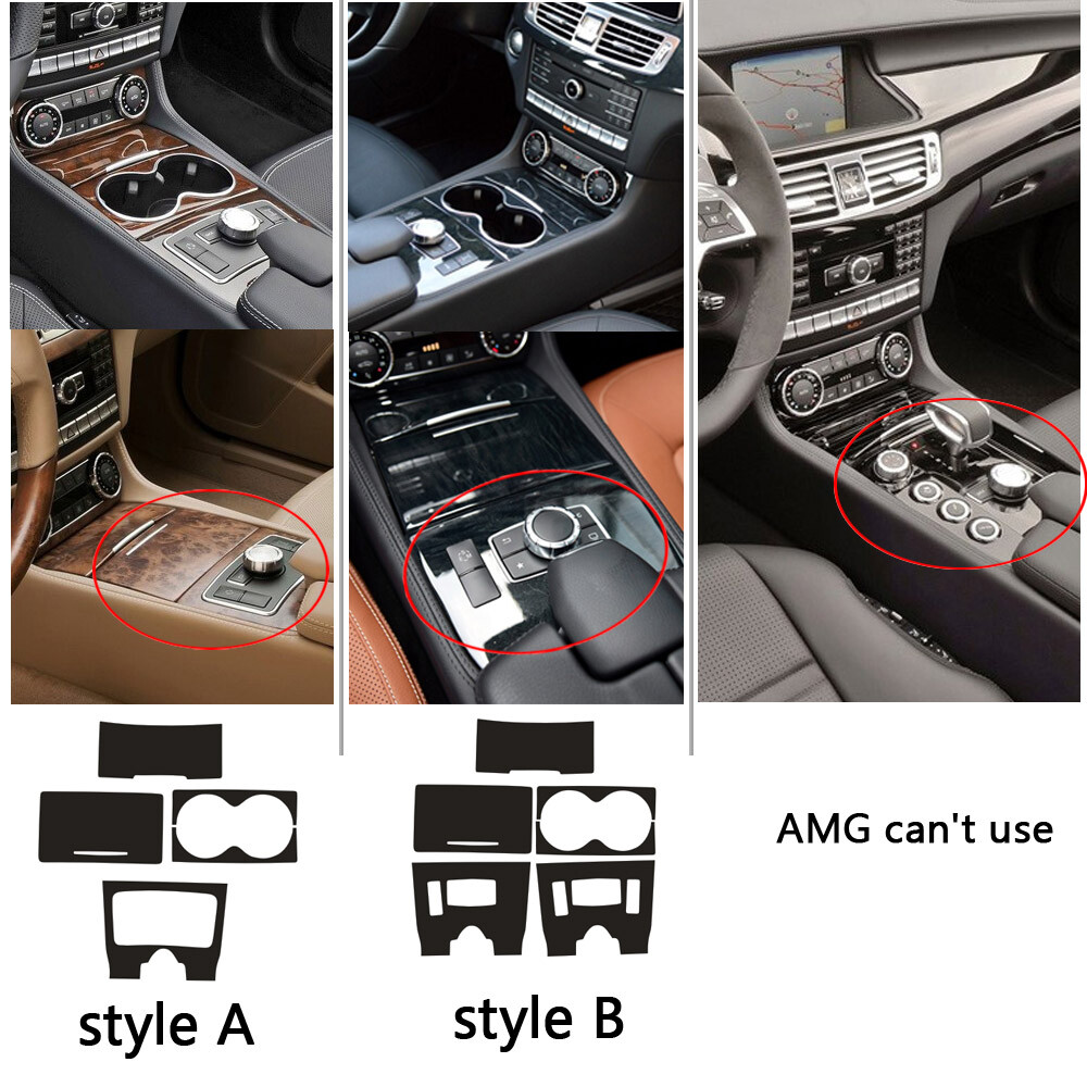 For Mercedes Benz CLS W218 2012-17 glossy black Pattern Interior DIY Trim Decals