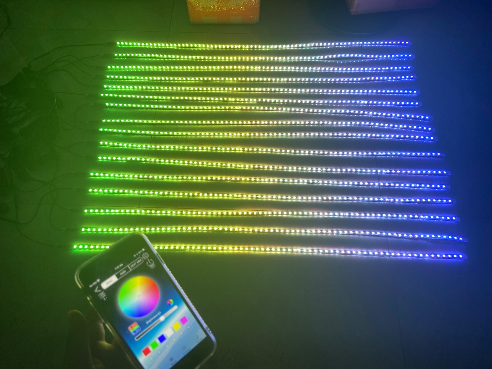 4FT 48" x16PCS APP+Remote CHASING Flow LED IP68 Polaris Slingshot Strips Lights