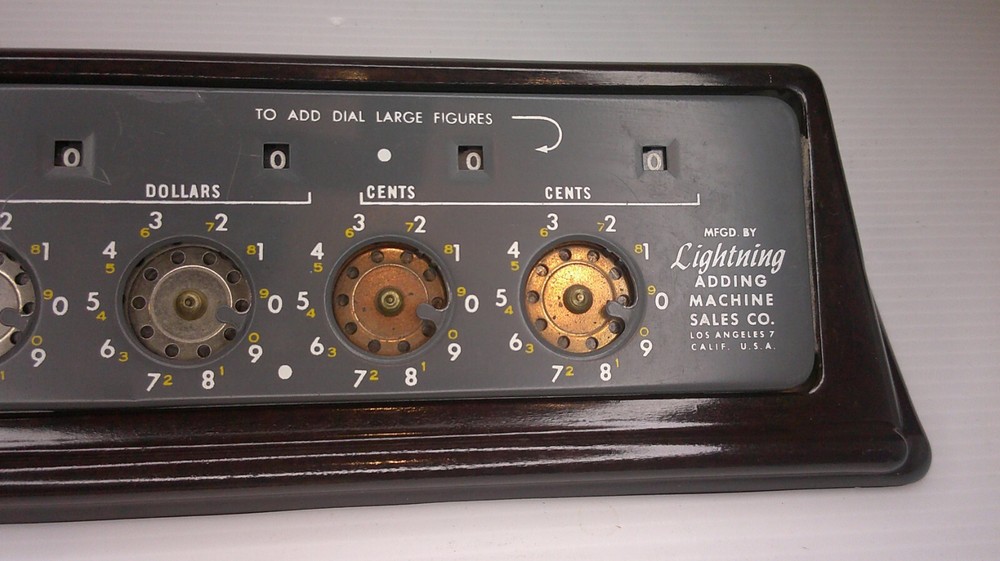 Large Bakelite/ Catlin brown Lightening Adding machine removable w/ instructions
