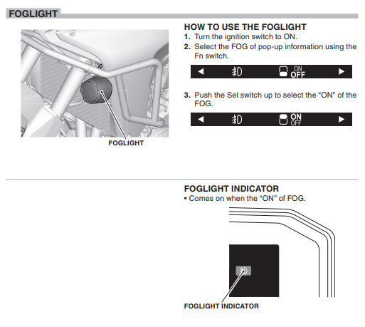 Honda XL750 Transalp Fog light adaptors for Givi Spot lights + SCS coding plug