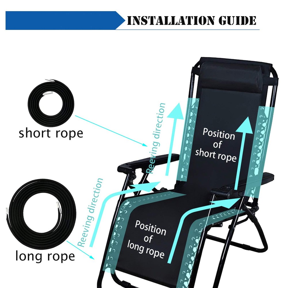 Universal Replacement Bungee Cords for Zero Gravity Chair Zero Gravity Reclin...