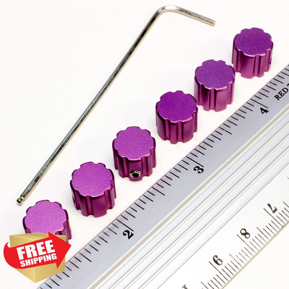 LABMETRIC 6 Anodized Aluminum Guitar Control Knobs Purple Set Screw