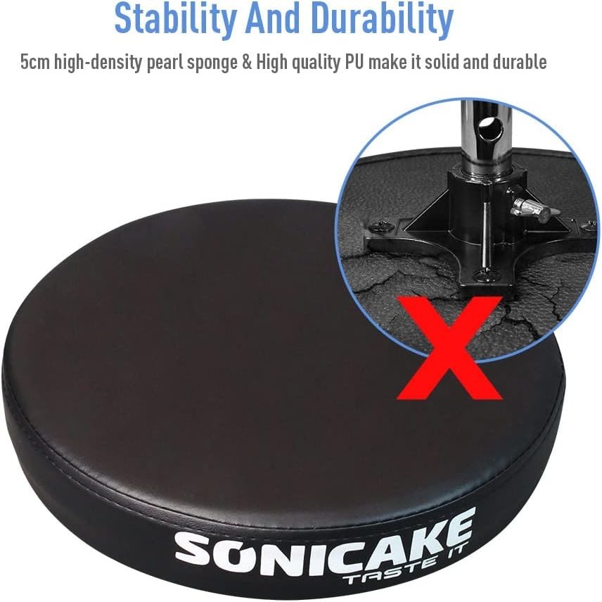 Compact Adjustable Drum Stool with Foldable Design - Perfect for Travel, Black