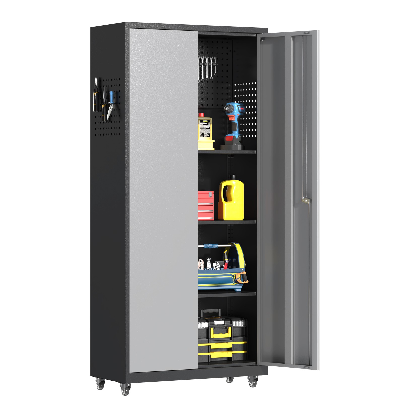 Garage Storage Cabinet System 5-Pcs Workshop Set Metal Garage Lockable Cabinets