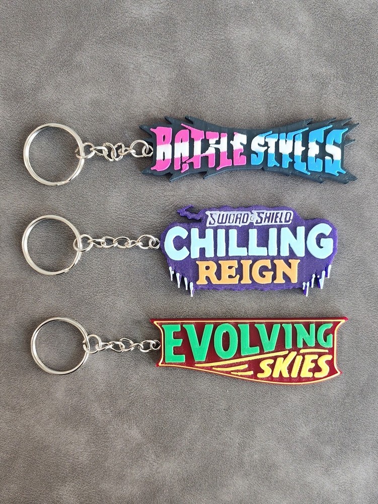 Pokemon Sword & Shield Full Set Logo 3D Binder Pull Tags Label Keychains 19