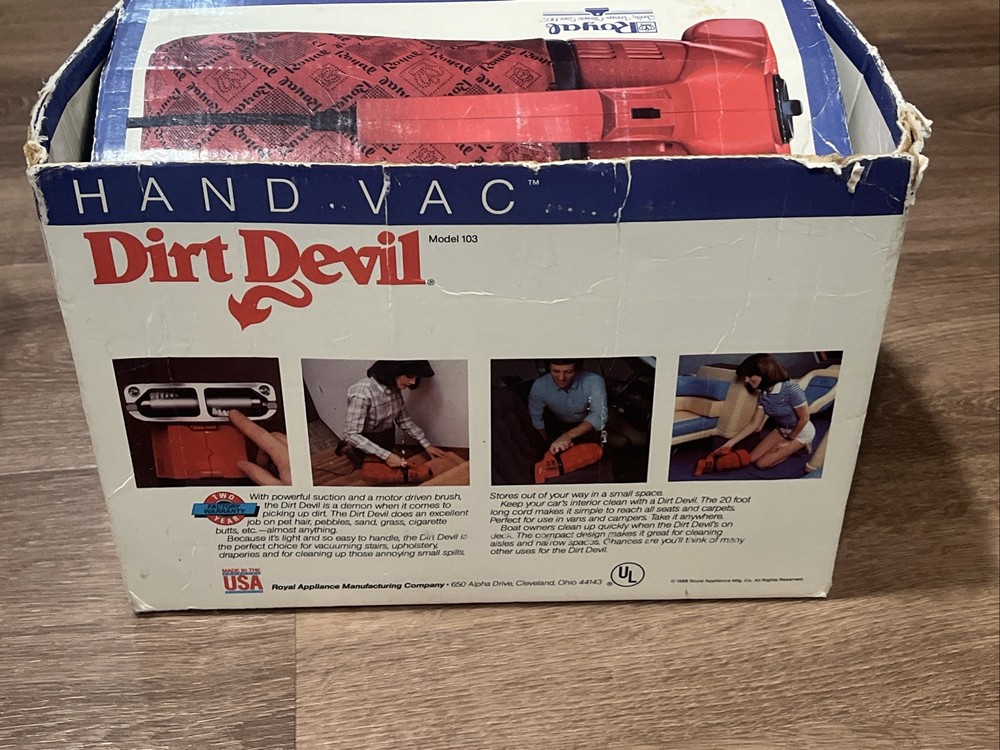 Royal Dirt Devil Hand Vac Vacuum Cleaner Model 103 Tested