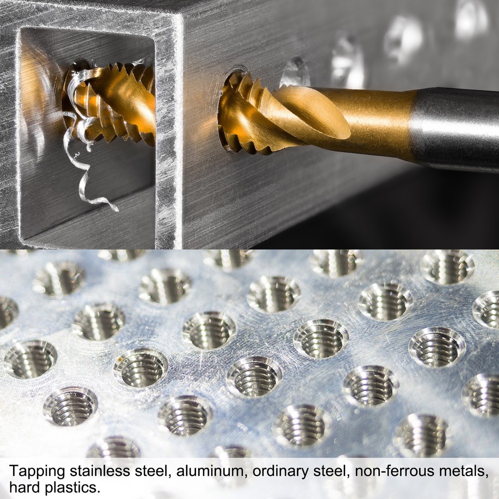Spiral Flute Thread Taps 1/4-20 UNC 2B Titanium Coated Screw Threading Tapping