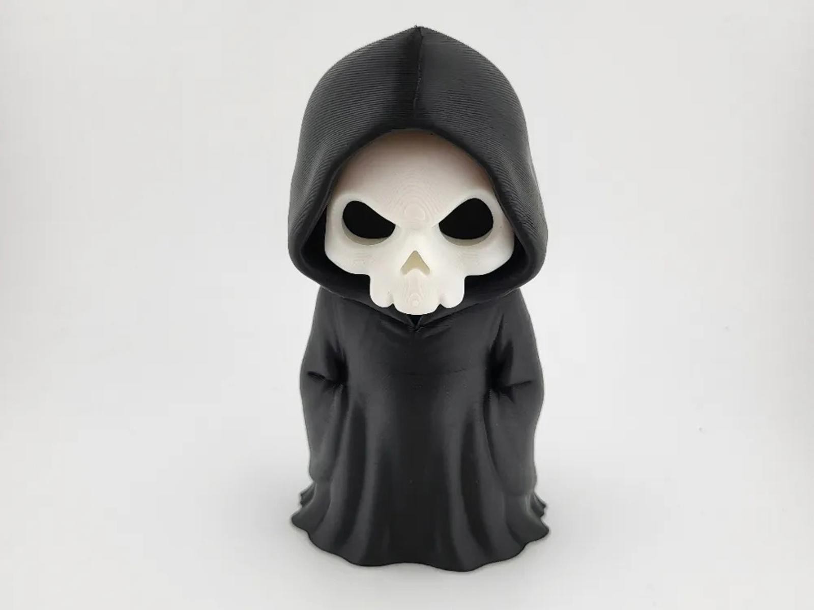 Chibi Grim Reaper Skeleton Figure - Spooky Cute Halloween Decor